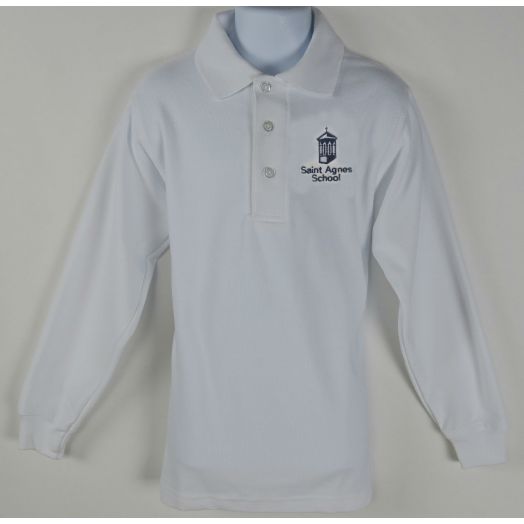 Long Sleeve Polo Shirt with St. Agnes Logo