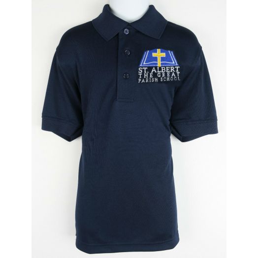 Short Sleeve Dri-Fit Polo Shirt with St. Albert Logo