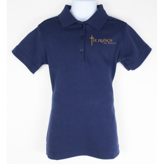 Female Short Sleeve Polo Shirt with St. Francis de Sales Logo