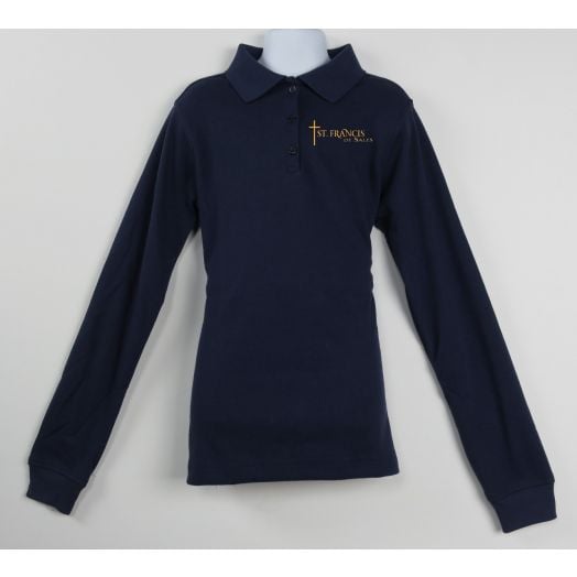 Female Long Sleeve Polo Shirt with St. Francis de Sales Logo