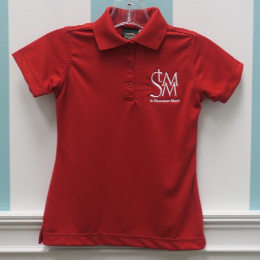 Female Short Sleeve Dri-Fit Polo Shirt with St. Margaret Mary Logo