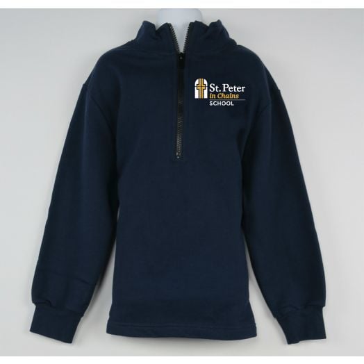 1/4 Zip Pullover Sweatshirt with St. Peter in Chains Logo