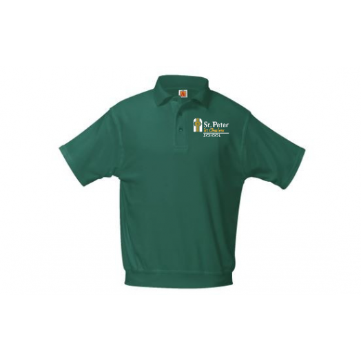 Short Sleeve Banded Bottom Polo Shirt with St. Peter in Chains Logo