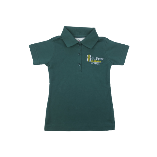 Female Short Sleeve Polo Shirt with St. Peter in Chains Logo