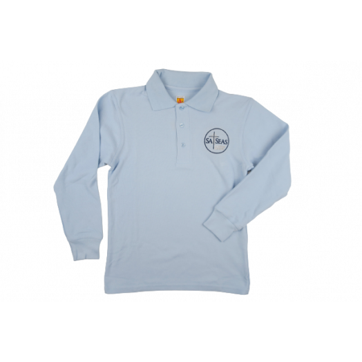 Long Sleeve Polo Shirt with St. Andrew - St. Elizabeth Ann Seton Logo