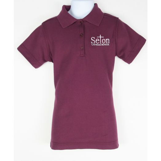 Female Short Sleeve Polo Shirt with Seton Catholic Logo