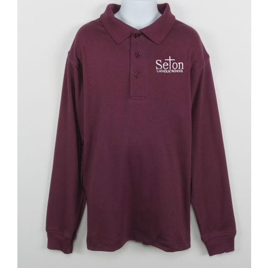Long Sleeve Polo Shirt with Seton Catholic Logo