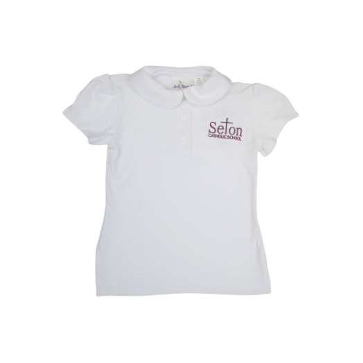 Girls Round Collar Polo Shirt with Seton Catholic Logo