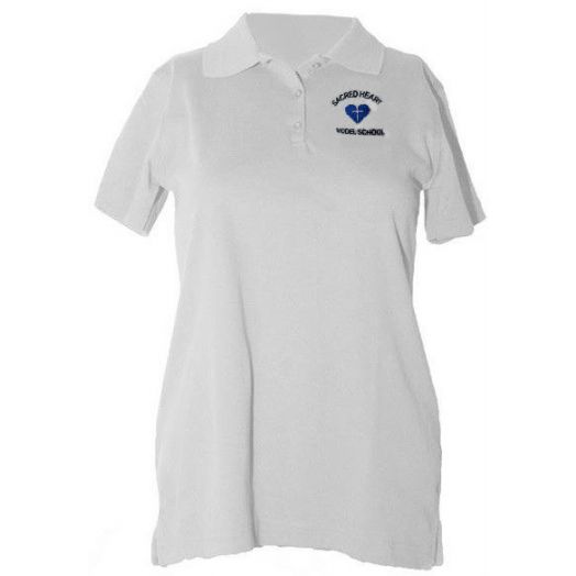 Female Short Sleeve Polo Shirt with Sacred Heart Model Logo