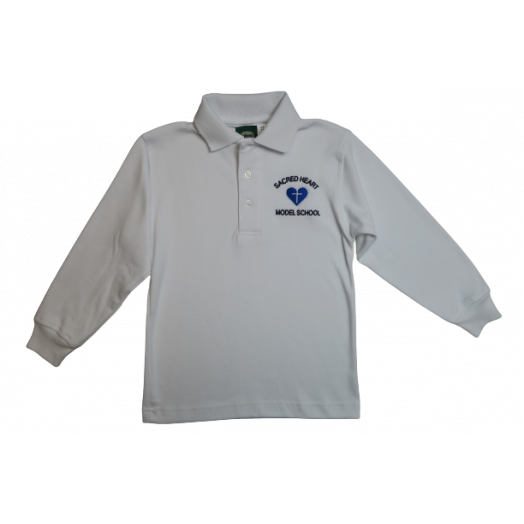 Long Sleeve Polo Shirt with Sacred Heart Model Logo