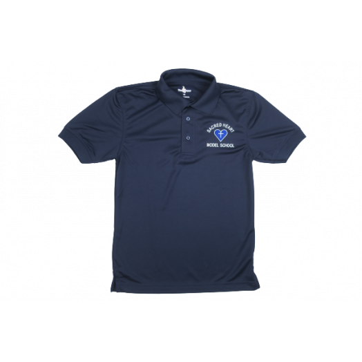 Short Sleeve Dri-Fit Polo Shirt with Sacred Heart Model Logo