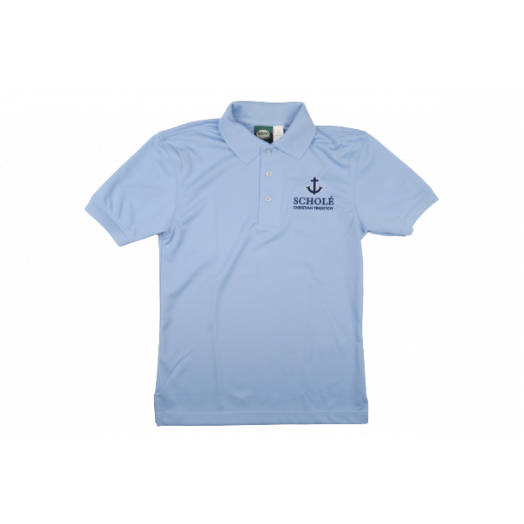 Short Sleeve Dri-Fit Polo Shirt with Scholé Christian Logo