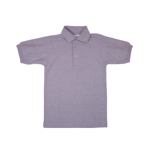 Short Sleeve Heather Grey Polo Shirt