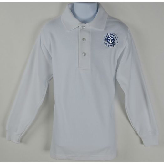 Long Sleeve Polo Shirt with St. Agatha Logo