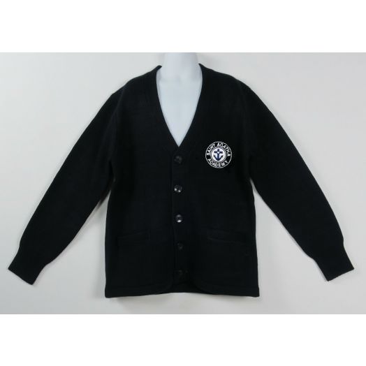 V-Neck Cardigan Sweater with St. Agatha Logo