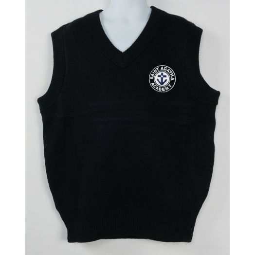 V-Neck Sweater Vest with St. Agatha Logo