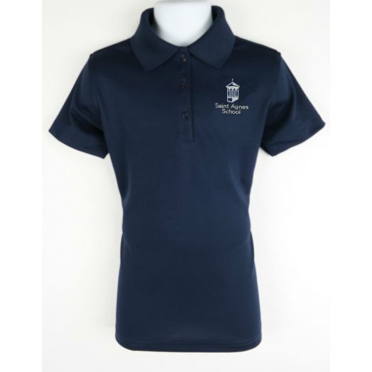 Female Short Sleeve Dri-Fit Polo Shirt with St. Agnes Logo