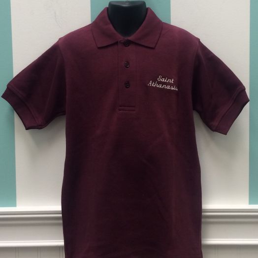 Short Sleeve Polo Shirt with St. Athanasius Logo
