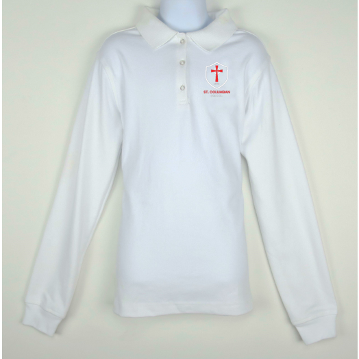 Female Long Sleeve Polo Shirt (Girls Grades PK-4) with St. Columban Logo