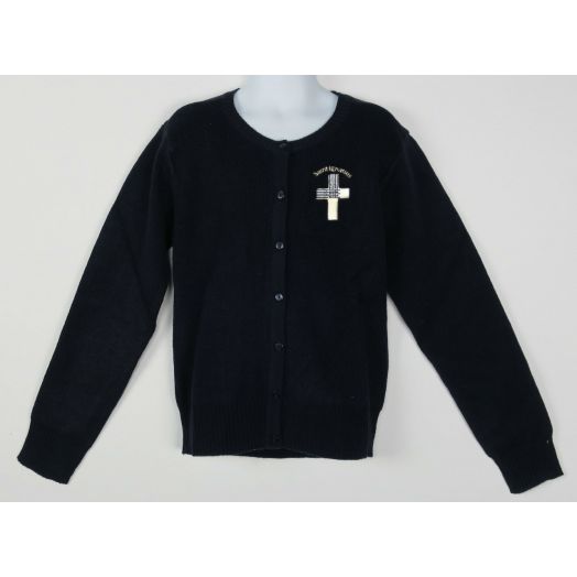Crewneck Cardigan Sweater with St. Ignatius of Loyola Logo