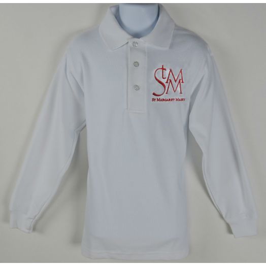 Long Sleeve Polo Shirt with St. Margaret Mary Logo