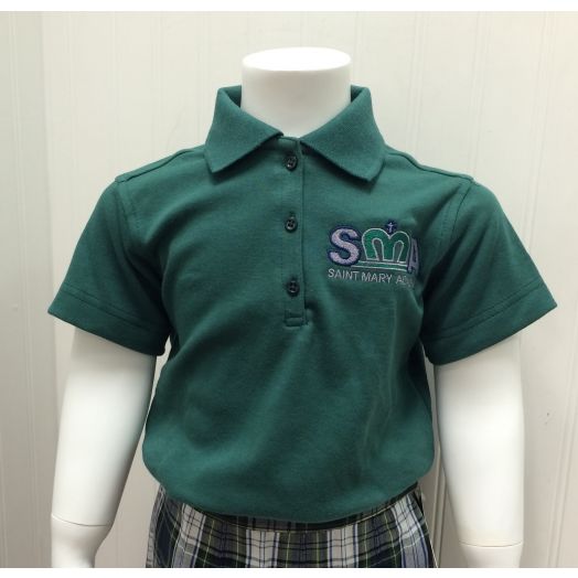 Female Short Sleeve Polo Shirt with St. Mary Academy Logo