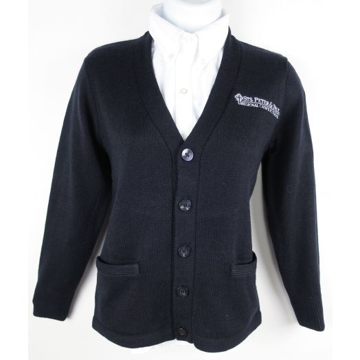 V-Neck Cardigan Sweater with Sts. Peter and Pail (Lexington) Logo