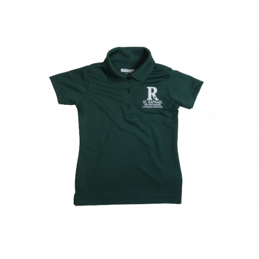 Female Short Sleeve Dri-Fit Polo Shirt with St. Raphael Logo