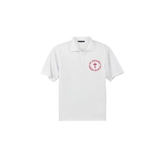 Short Sleeve Dri-Fit Polo Shirt with St. Susanna Logo