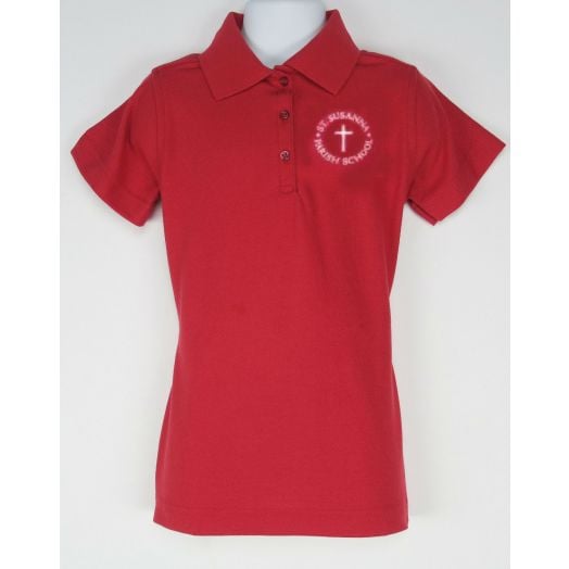 Female Short Sleeve Polo Shirt with St. Susanna Logo