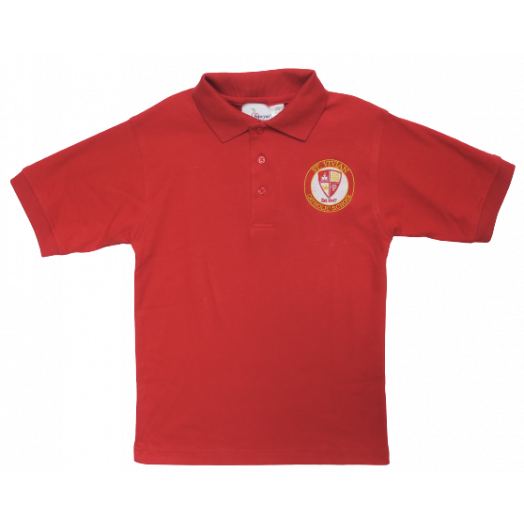 Short Sleeve Polo Shirt with St. Vivian Logo