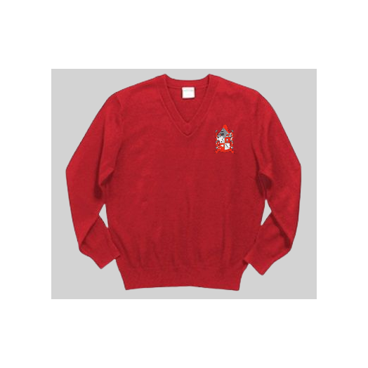 V-Neck Pullover Sweater with Immaculata Crest
