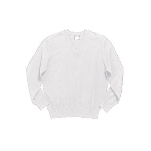 Elderwear White V-Neck Pullover Sweater